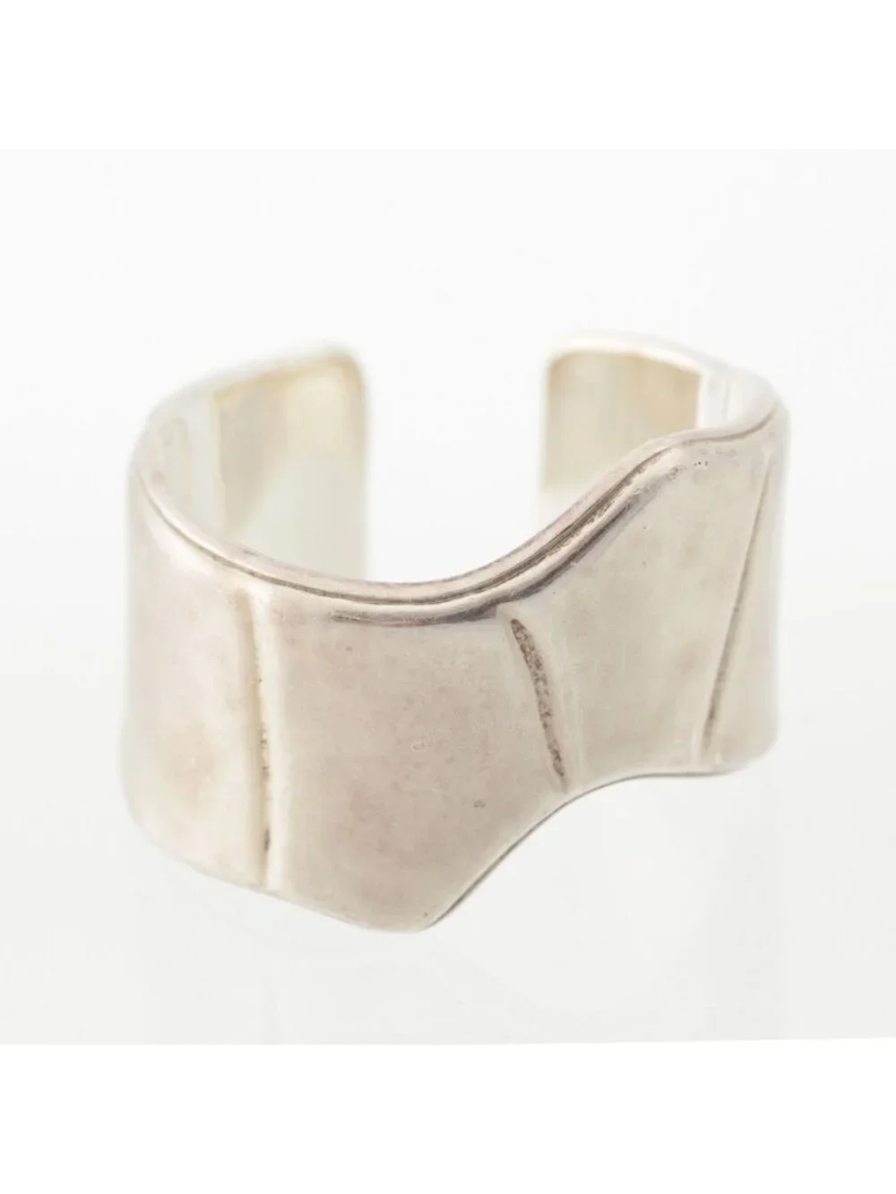 Hermes Memoire Croco Bamboo Pattern Ring Ali Silver